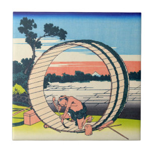 Katsushika Hokusai - Fujimigahara, Owari Province Ceramic Tile