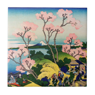 Katsushika Hokusai - Gotenyama, Tokaido, Shinagawa Ceramic Tile