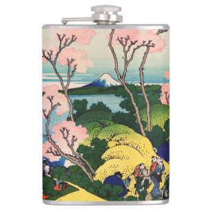 Katsushika Hokusai - Gotenyama, Tokaido, Shinagawa Hip Flask