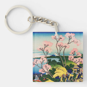 Katsushika Hokusai - Gotenyama, Tokaido, Shinagawa Key Ring