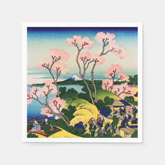 Katsushika Hokusai - Gotenyama, Tokaido, Shinagawa Napkin (Front)