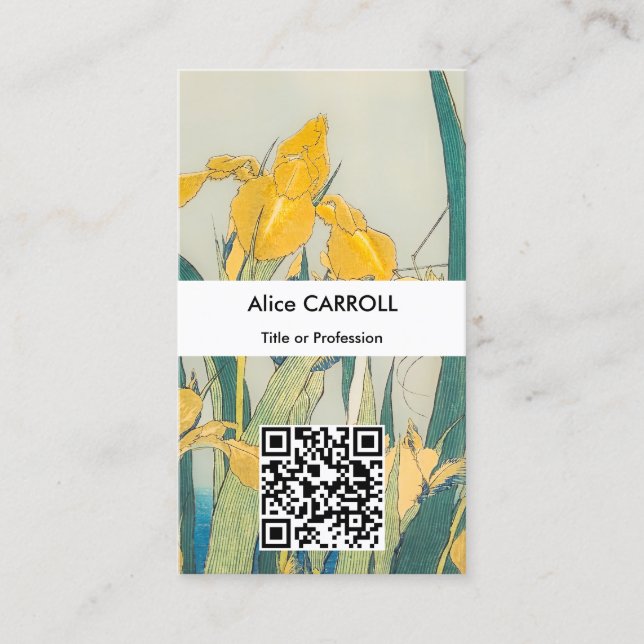 Katsushika Hokusai - Grasshopper and Iris Business Card (Front)