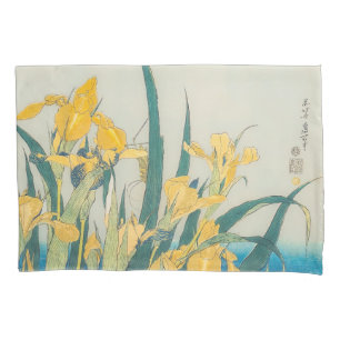Katsushika Hokusai - Grasshopper and Iris Pillowcase