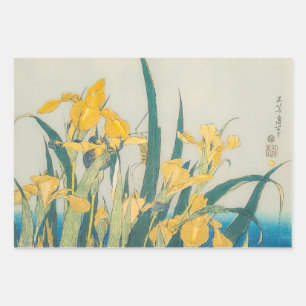 Katsushika Hokusai - Grasshopper and Iris Wrapping Paper Sheet