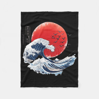 Katsushika Hokusai Japanese Great Wave Men Women K Fleece Blanket