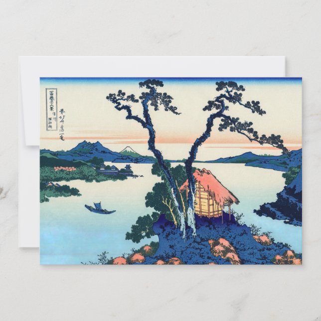 Katsushika Hokusai - Lake Suwa in Shinano province Invitation (Front)