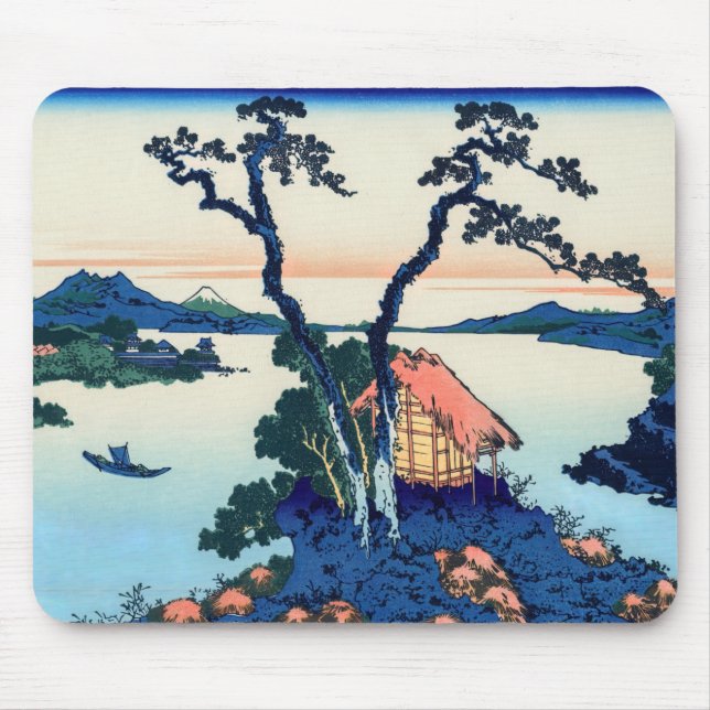 Katsushika Hokusai - Lake Suwa in Shinano province Mouse Pad (Front)