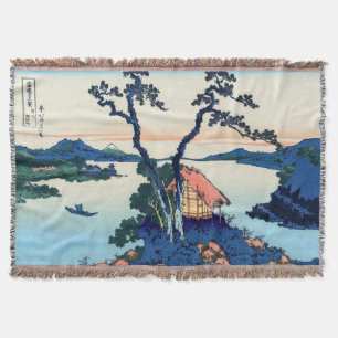 Katsushika Hokusai - Lake Suwa in Shinano province Throw Blanket