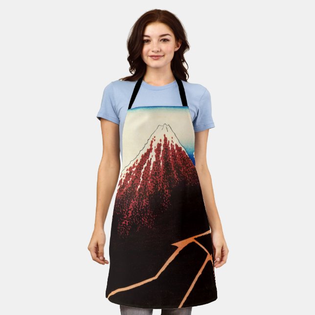 Katsushika Hokusai - Lightnings below the summit Apron (Worn)