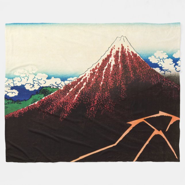 Katsushika Hokusai - Lightnings below the summit Fleece Blanket (Front (Horizontal))