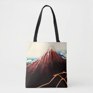 Katsushika Hokusai - Lightnings below the summit Tote Bag