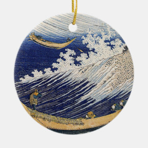 Katsushika Hokusai. Ocean waves Ceramic Ornament