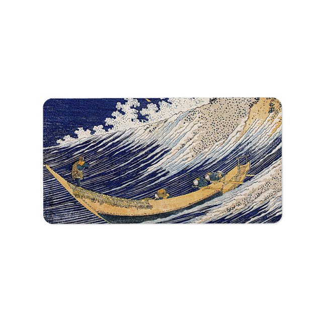 Katsushika Hokusai.  Ocean waves  Label (Front)
