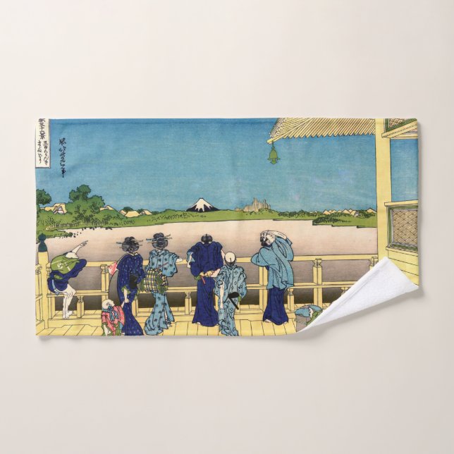 Katsushika Hokusai - Sazai hall, Temple 500 Rakan Bath Towel Set (Hand Towel)