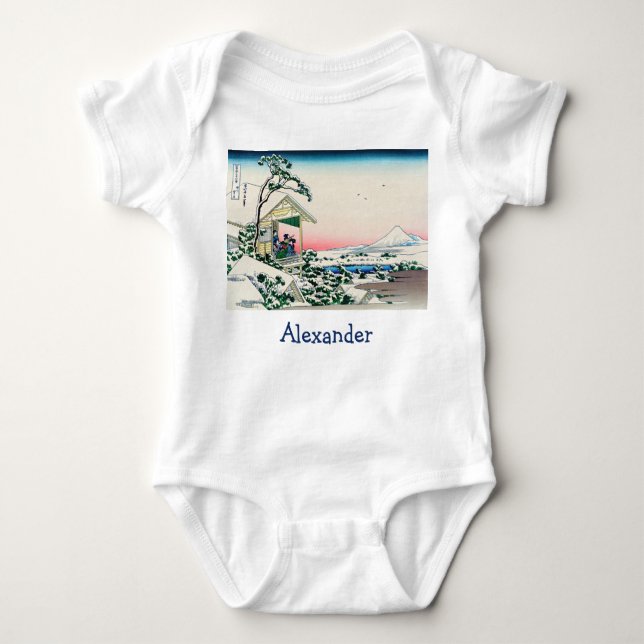 Katsushika Hokusai - Tea house at Koishikawa Baby Bodysuit (Front)