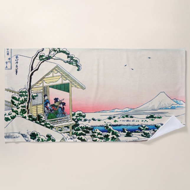 Katsushika Hokusai - Tea house at Koishikawa Beach Towel (Front)