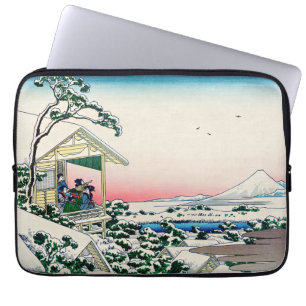 Katsushika Hokusai - Tea house at Koishikawa Laptop Sleeve