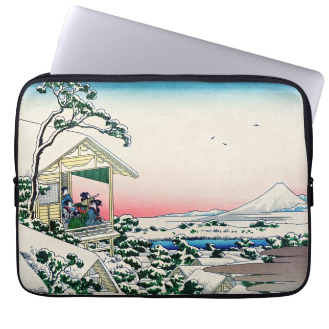 Katsushika Hokusai - Tea house at Koishikawa Laptop Sleeve (Front)