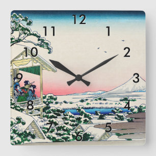 Katsushika Hokusai - Tea house at Koishikawa Square Wall Clock
