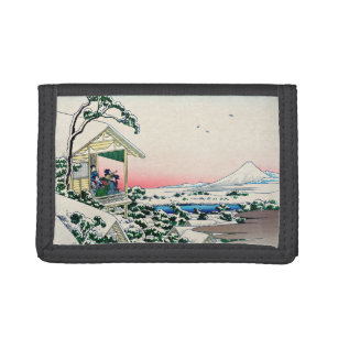Katsushika Hokusai - Tea house at Koishikawa Trifold Wallet
