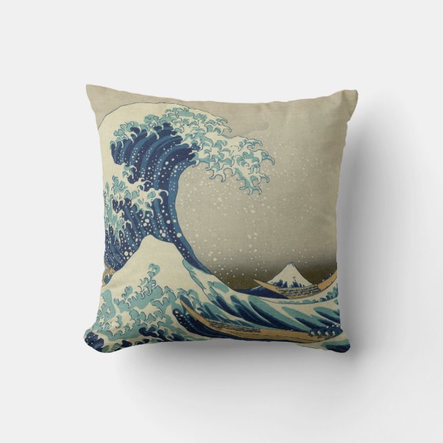 Katsushika Hokusai: The Great Wave at Kanagawa Cushion (Front)