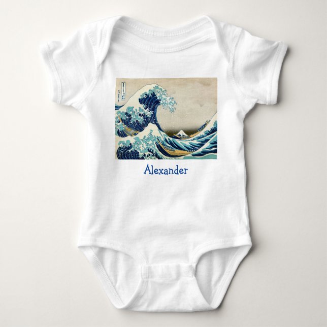Katsushika Hokusai - The Great Wave off Kanagawa Baby Bodysuit (Front)