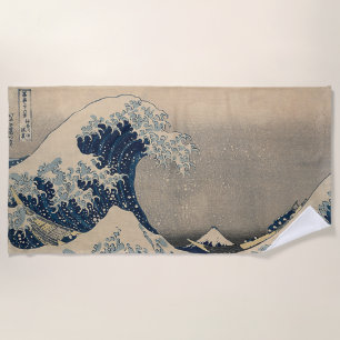 Katsushika Hokusai. The Great Wave off Kanagawa Beach Towel