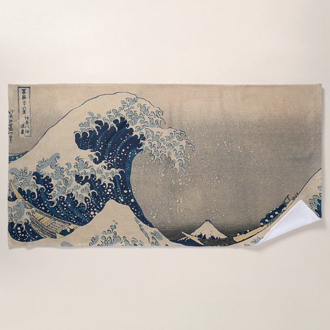 Katsushika Hokusai. The Great Wave off Kanagawa   Beach Towel (Front)