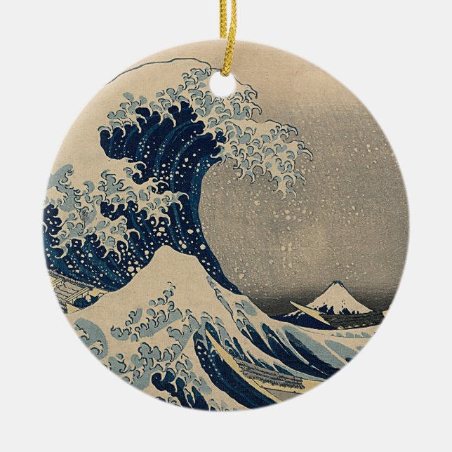 Katsushika Hokusai. The Great Wave off Kanagawa  Ceramic Ornament (Front)