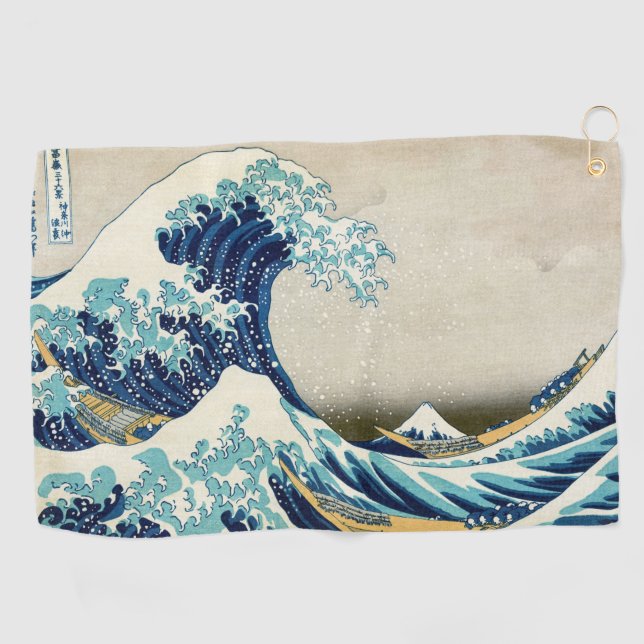 Katsushika Hokusai - The Great Wave off Kanagawa Golf Towel (Horizontal)