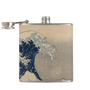Katsushika Hokusai. The Great Wave off Kanagawa  Hip Flask