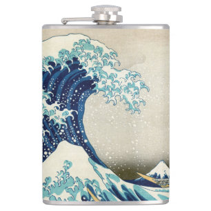 Katsushika Hokusai - The Great Wave off Kanagawa Hip Flask