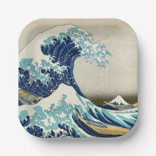 Katsushika Hokusai - The Great Wave off Kanagawa Paper Plate