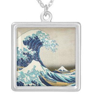 Katsushika Hokusai - The Great Wave off Kanagawa Silver Plated Necklace