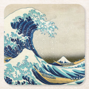 Katsushika Hokusai - The Great Wave off Kanagawa Square Paper Coaster