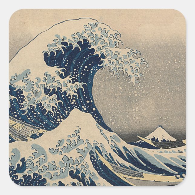 Katsushika Hokusai. The Great Wave off Kanagawa    Square Sticker (Front)