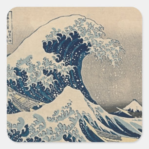 Katsushika Hokusai. The Great Wave off Kanagawa Square Sticker
