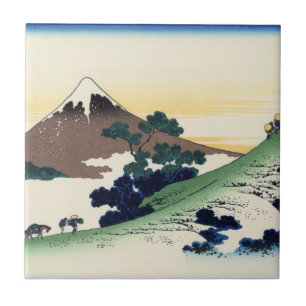 Katsushika Hokusai. The Inume Pass in Kai Provinc Ceramic Tile