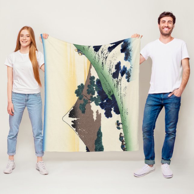 Katsushika Hokusai.  The Inume Pass in Kai Provinc Fleece Blanket (In Situ)
