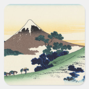 Katsushika Hokusai. The Inume Pass in Kai Provinc Square Sticker