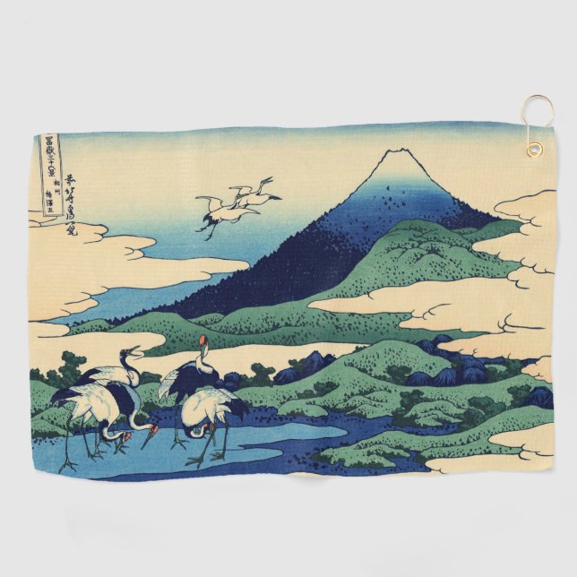 Katsushika Hokusai - Umegawa in Sagami province Golf Towel (Horizontal)