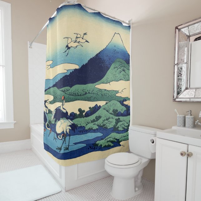 Katsushika Hokusai - Umegawa in Sagami province  Shower Curtain (In Situ)