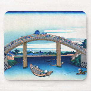 Katsushika Hokusai - Under Mannen Bridge, Fukagawa Mouse Pad