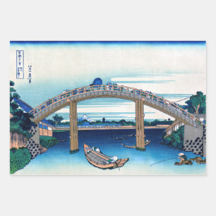 Katsushika Hokusai - Under Mannen Bridge, Fukagawa Wrapping Paper Sheet
