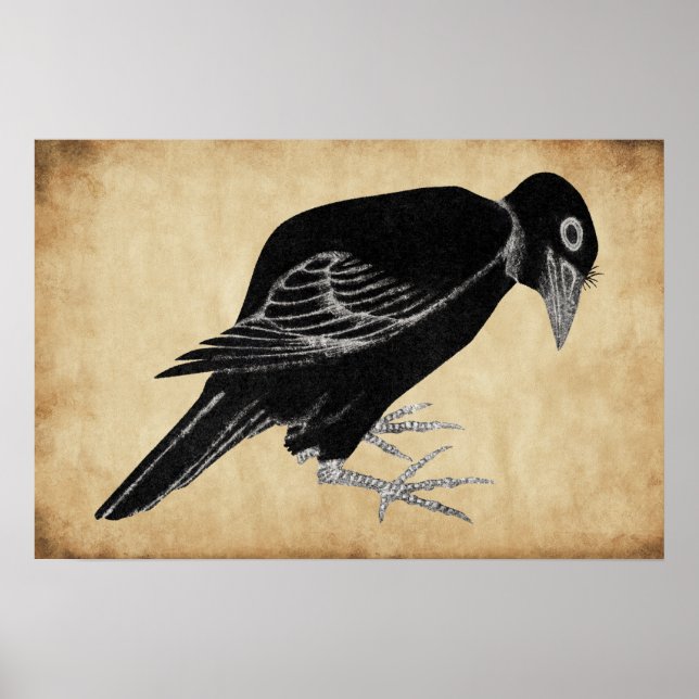 Katsushika Hokusai's Crow  1814 Poster (Front)