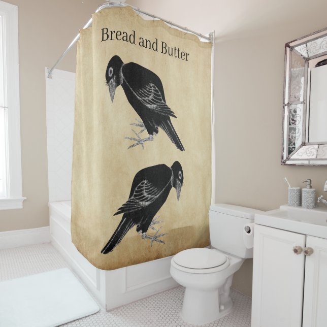 Katsushika Hokusai's Crow  1814 Shower Curtain (In Situ)