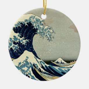Katsushika Hokusai's Great Wave off Kanagawa Ceramic Ornament