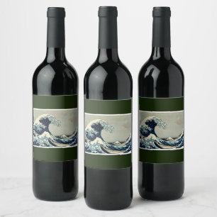 Katsushika Hokusai's The Great Wave off Kanagawa Wine Label