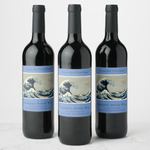 Katsushika Hokusai's The Great Wave off Kanagawa Wine Label
