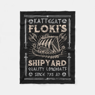 Kattegat Flokis Shipyard Nordic Mythology Viking  Fleece Blanket